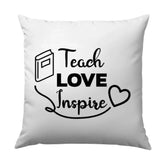 Teacher Appreciation Pillow, Teach Love Inspire Throw Pillow, Gift For Teacher, Classroom Decor Pillow, Teacher Birthday Gift - Tawshia